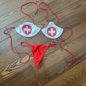 Red and White sexy Nurse